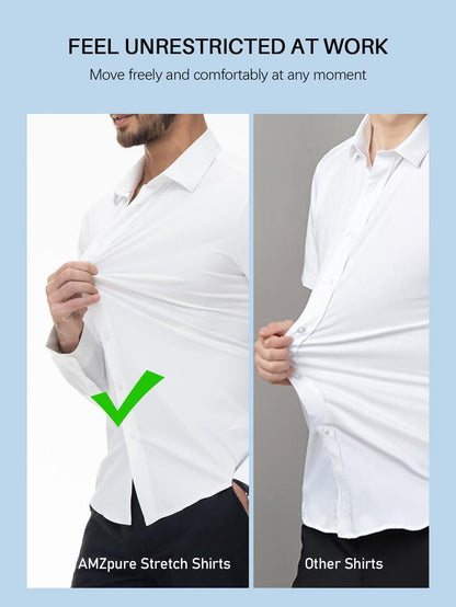 🔥Stretch Slim Fit Long Sleeve Button Down Shirts