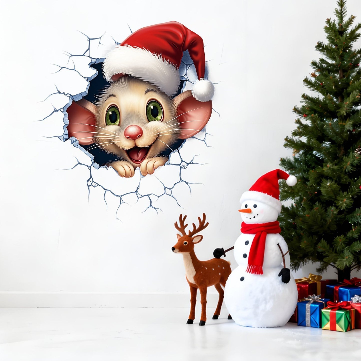 💥Cyber Monday🎁"Santa's Breaking In!" 🎅🏿🎅2D Creative Christmas Wall Stickers