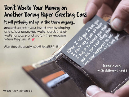 🔥 BIG SALE - 43% OFF🔥🔥 - Mini Laser Engraved Wallet Card, Commemorative Card