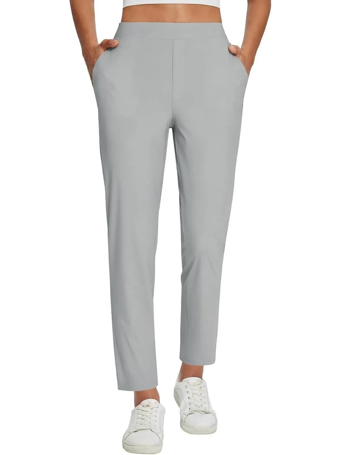 Womens Travel Lightweight Anklle Pants With Zipper Pockets Summer UPF50