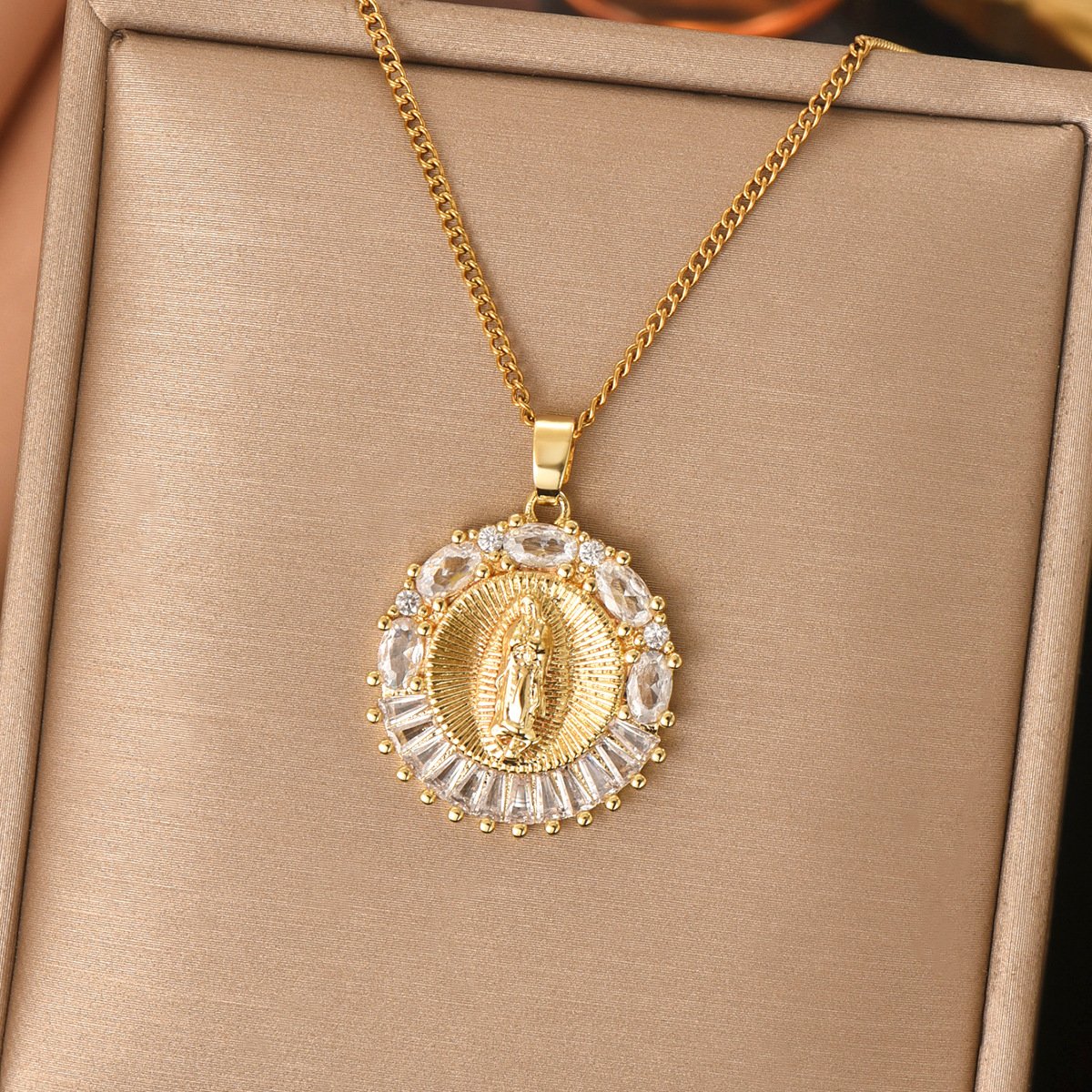 Stainless Steel Virgin Mary Necklace