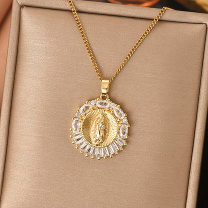 Stainless Steel Virgin Mary Necklace