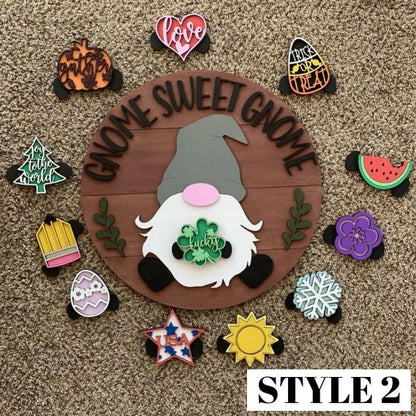 🔥 BIG SALE - 47% OFF🔥🔥 🎉-Cute 3D Seasonal Interchangeable Gnome Door Hanger