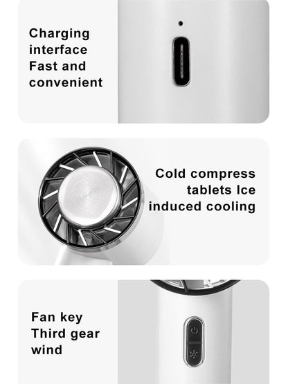 (🔥Early Mother's Day Sale- SAVE 48% OFF) -🔥-Smart Cold Compress Hand Held Fan Rechargeable Mini Portable Personal Fan