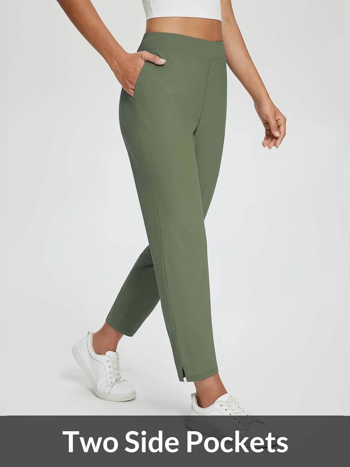 Womens Travel Lightweight Anklle Pants With Zipper Pockets Summer UPF50