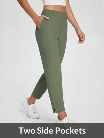 Womens Travel Lightweight Anklle Pants With Zipper Pockets Summer UPF50