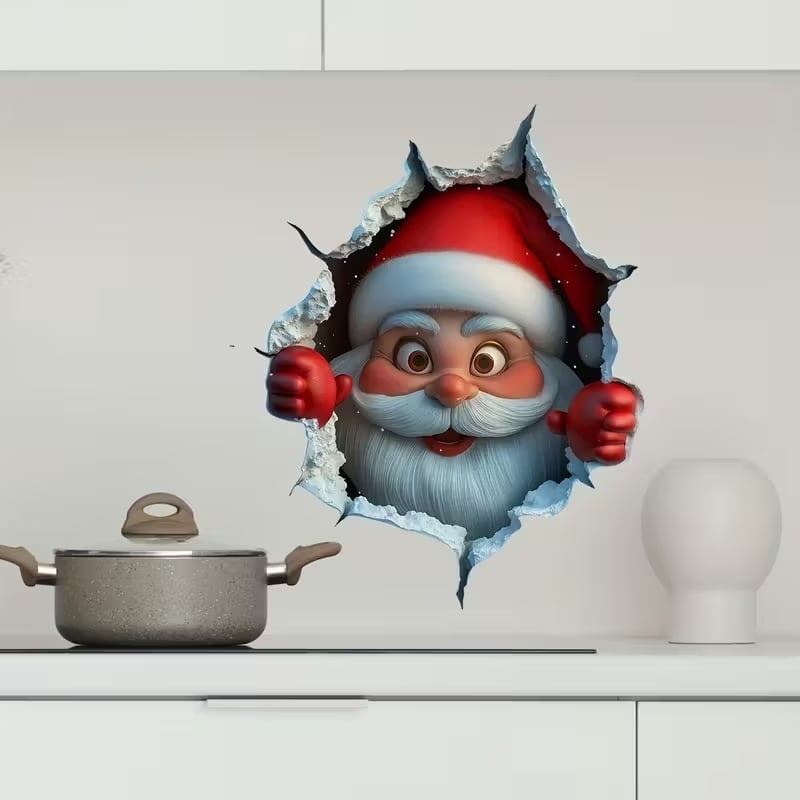 💥Cyber Monday🎁"Santa's Breaking In!" 🎅🏿🎅2D Creative Christmas Wall Stickers