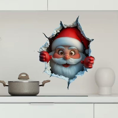 💥Cyber Monday🎁"Santa's Breaking In!" 🎅🏿🎅2D Creative Christmas Wall Stickers