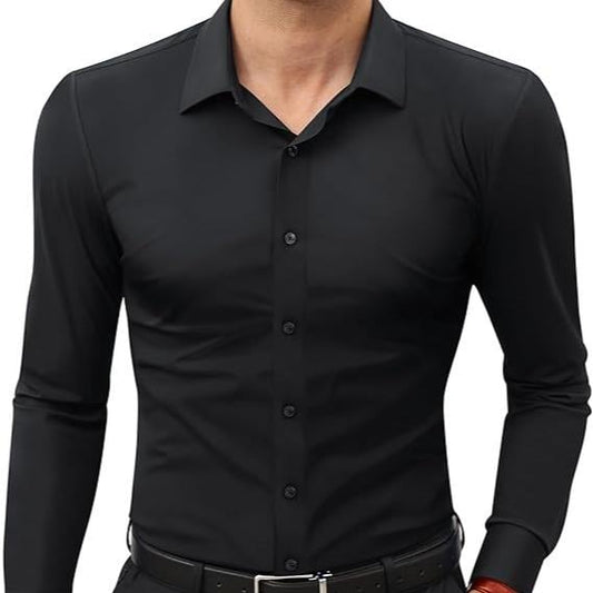 🔥Stretch Slim Fit Long Sleeve Button Down Shirts