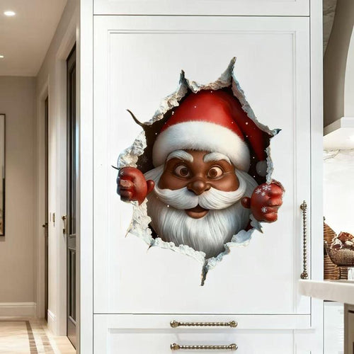 💥Cyber Monday🎁"Santa's Breaking In!" 🎅🏿🎅2D Creative Christmas Wall Stickers