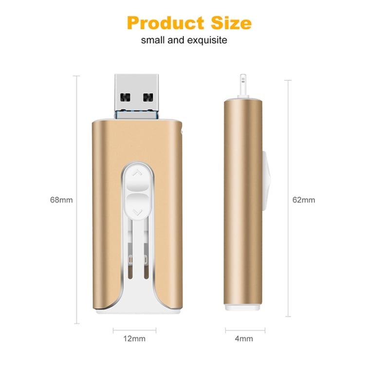 32~256GB Micro USB + 8 Pin + USB 3.0 3 in 1 Mobile Phone Computer U-Disk