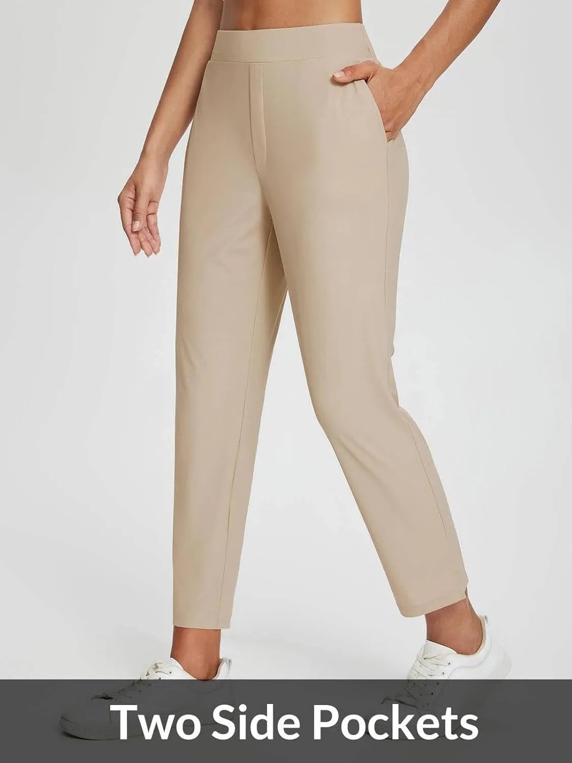 Womens Travel Lightweight Anklle Pants With Zipper Pockets Summer UPF50