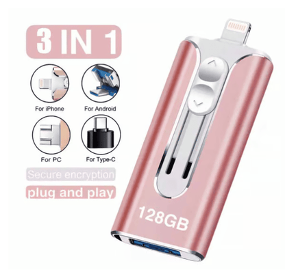 32~256GB Micro USB + 8 Pin + USB 3.0 3 in 1 Mobile Phone Computer U-Disk