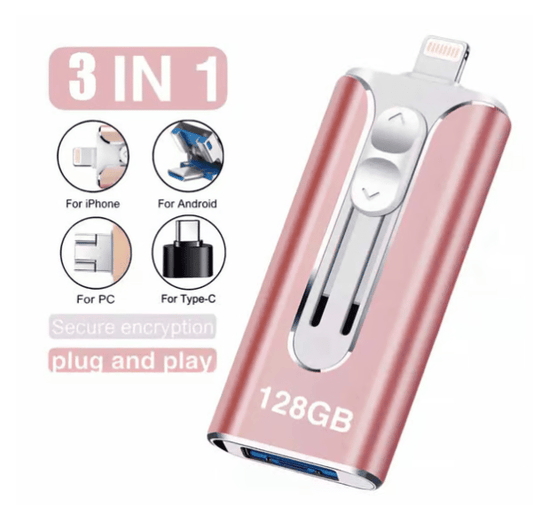 32~256GB Micro USB + 8 Pin + USB 3.0 3 in 1 Mobile Phone Computer U-Disk