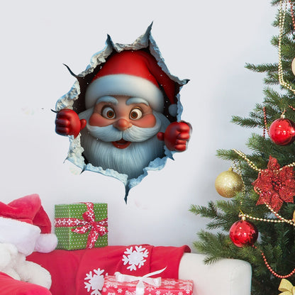 💥Cyber Monday🎁"Santa's Breaking In!" 🎅🏿🎅2D Creative Christmas Wall Stickers