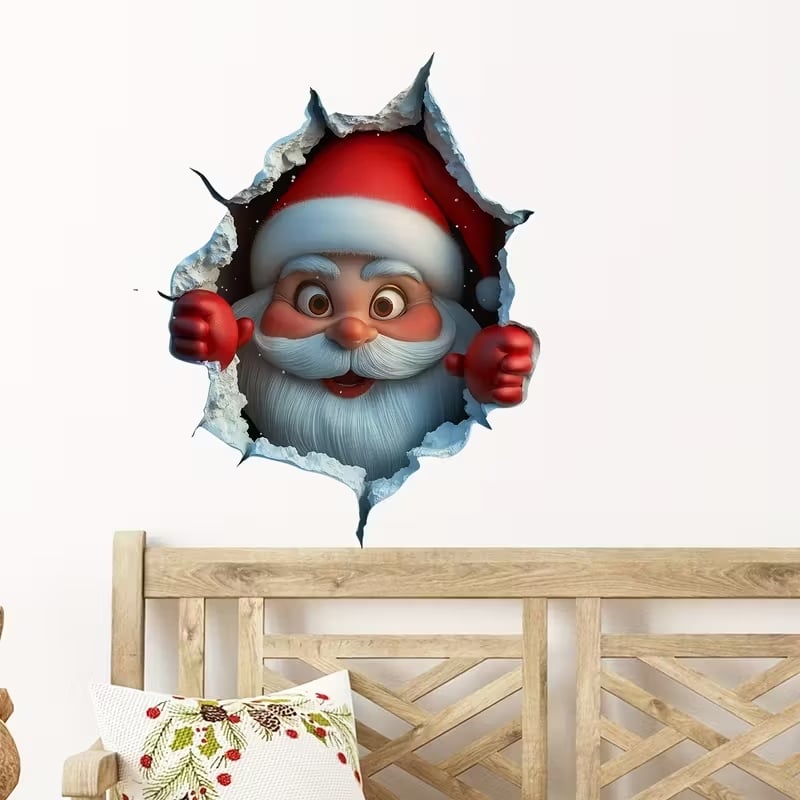 💥Cyber Monday🎁"Santa's Breaking In!" 🎅🏿🎅2D Creative Christmas Wall Stickers