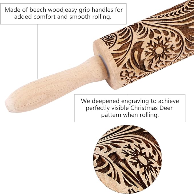 🎄Christmas Wooden Rolling Pins