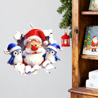 💥Cyber Monday🎁"Santa's Breaking In!" 🎅🏿🎅2D Creative Christmas Wall Stickers