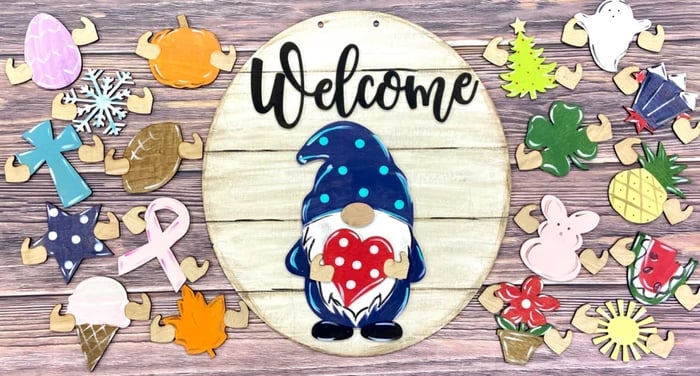 🔥 BIG SALE - 47% OFF🔥🔥 🎉-Cute 3D Seasonal Interchangeable Gnome Door Hanger