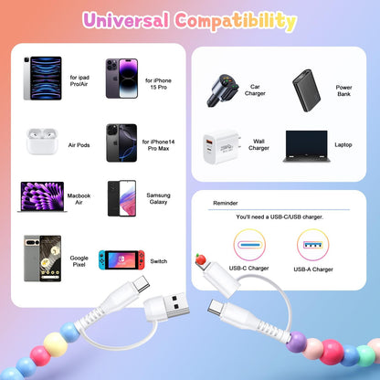 🔥4-in-1 Beaded Charging Cord&fast charging cable 60W