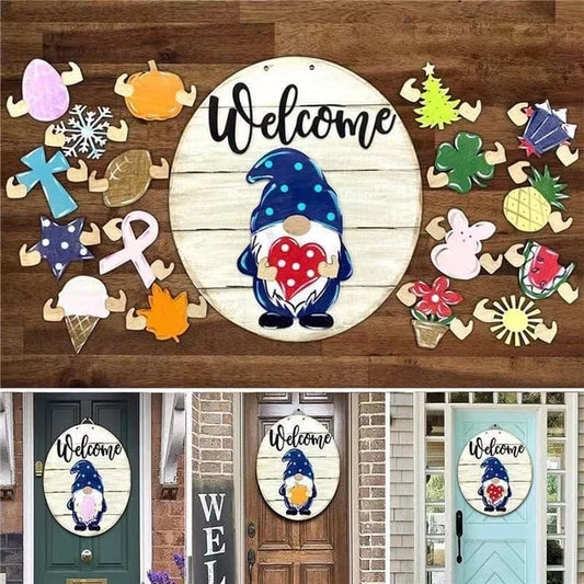 🔥 BIG SALE - 47% OFF🔥🔥 🎉-Cute 3D Seasonal Interchangeable Gnome Door Hanger