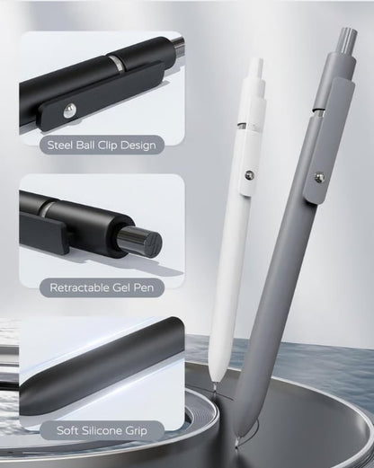 🔥0.5mm Gel Pens Fine Point, Quick Dry Retractable Gel Pen Set, Smooth Writing Pens for Office Work, Note Taking, Black Ink Pens for Men Women(Black)– Limited Stock!
