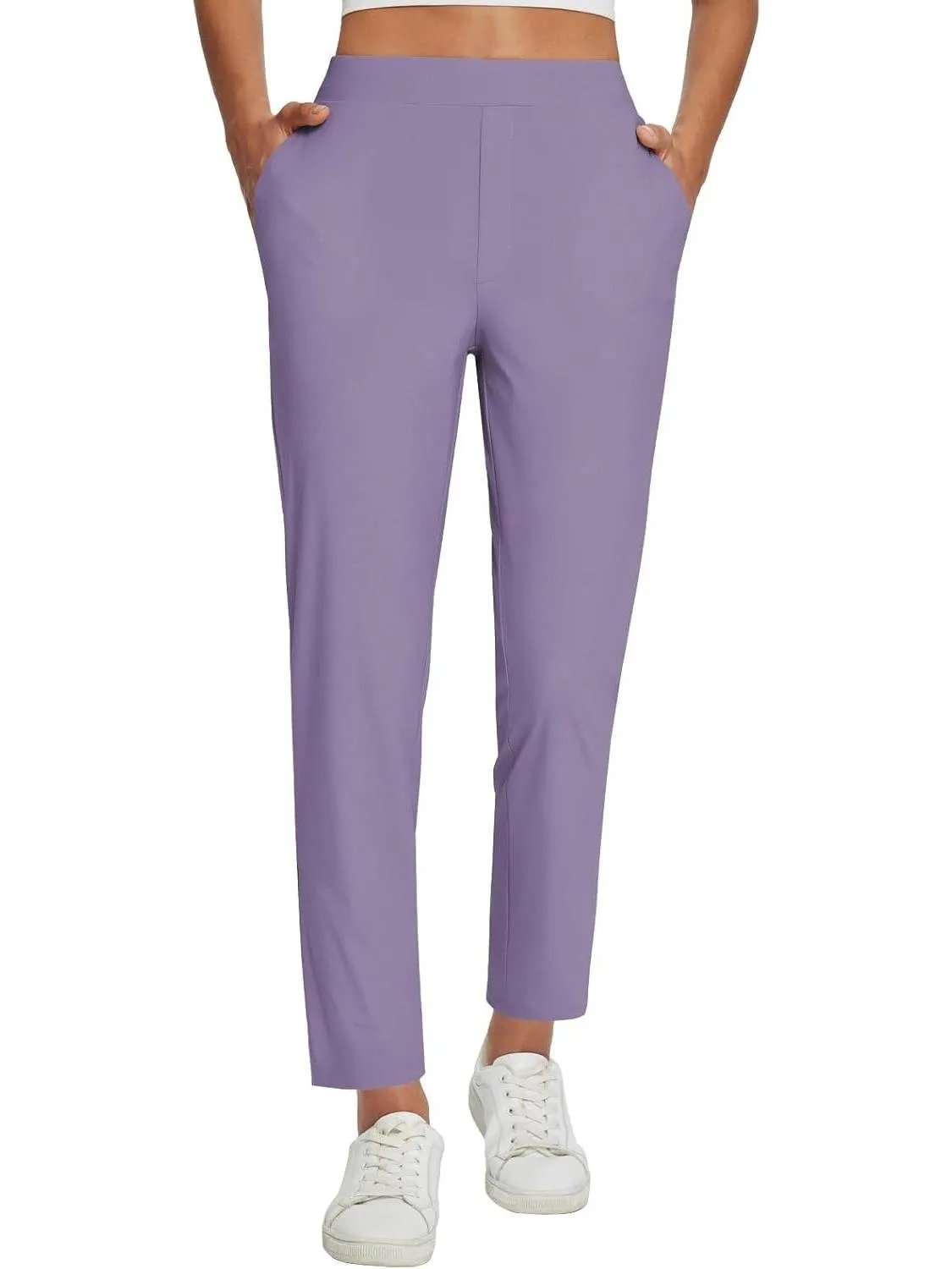 Womens Travel Lightweight Anklle Pants With Zipper Pockets Summer UPF50