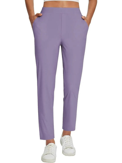 Womens Travel Lightweight Anklle Pants With Zipper Pockets Summer UPF50