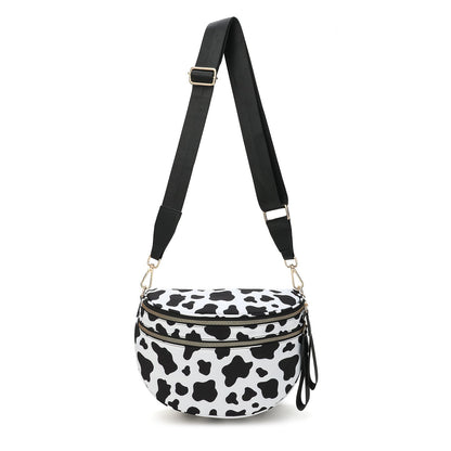 🔥Black and White Checkered Polyester Bum Bag