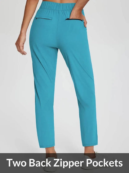 Womens Travel Lightweight Anklle Pants With Zipper Pockets Summer UPF50