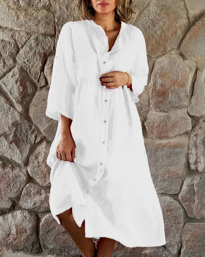 Polyester Loose Shirt Dress