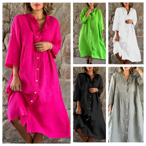 Polyester Loose Shirt Dress