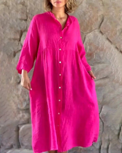 Polyester Loose Shirt Dress