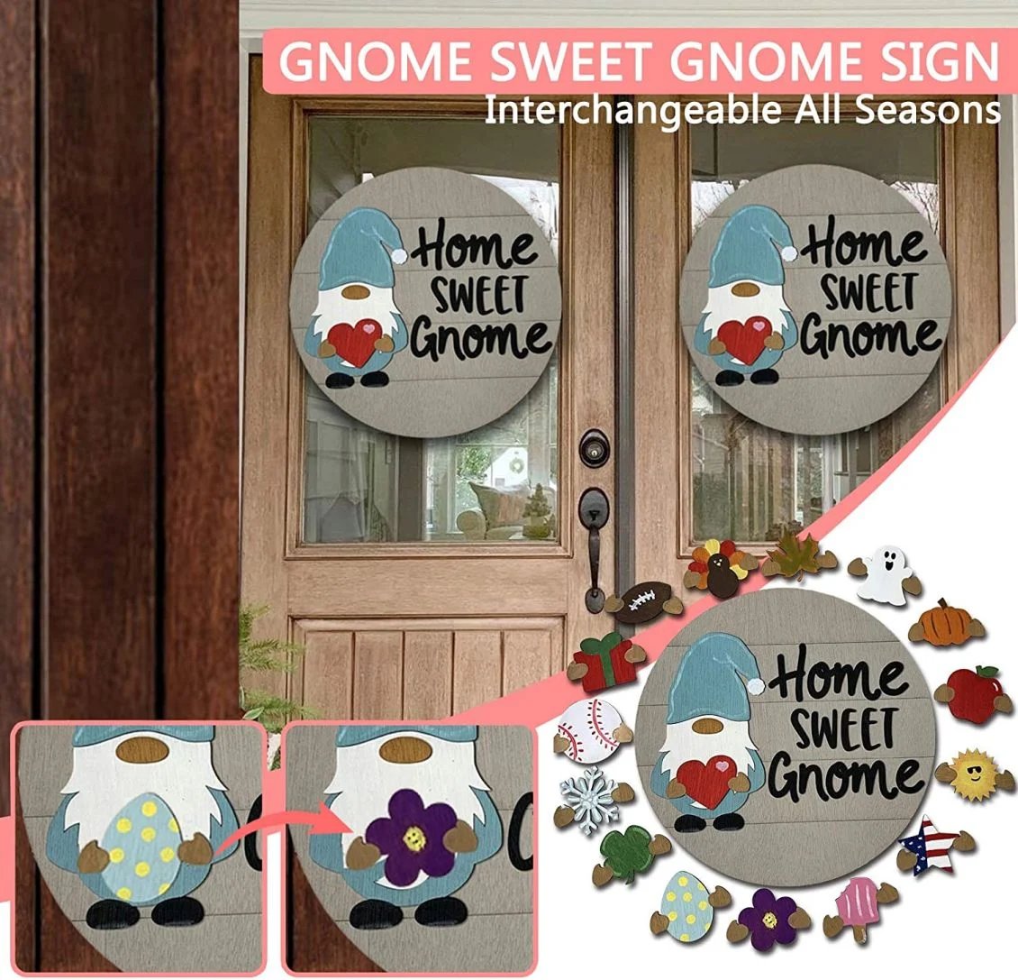 🔥 BIG SALE - 47% OFF🔥🔥 🎉-Cute 3D Seasonal Interchangeable Gnome Door Hanger
