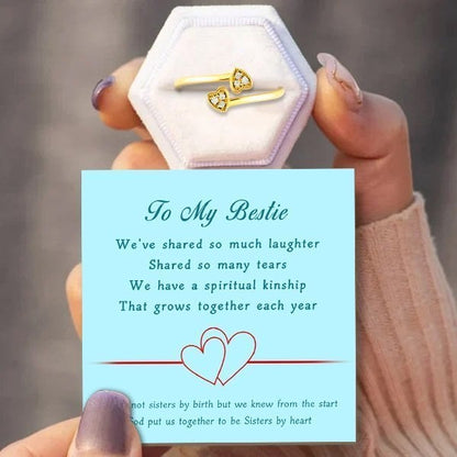 💕To My Bestie Ring - ''God put us together to be sisters by heart''👩‍❤️‍👩