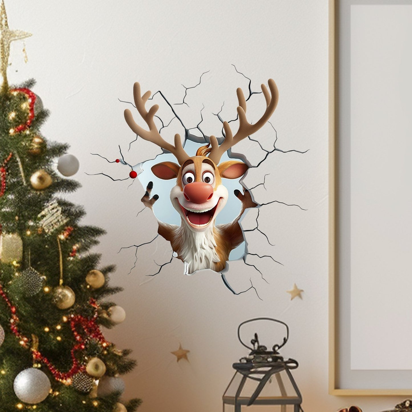💥Cyber Monday🎁"Santa's Breaking In!" 🎅🏿🎅2D Creative Christmas Wall Stickers