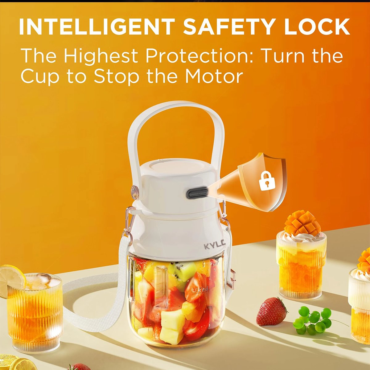 Portable Blender for Shakes and Smoothies with 27oz Cup and Lid