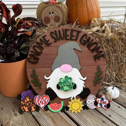 🔥 BIG SALE - 47% OFF🔥🔥 🎉-Cute 3D Seasonal Interchangeable Gnome Door Hanger