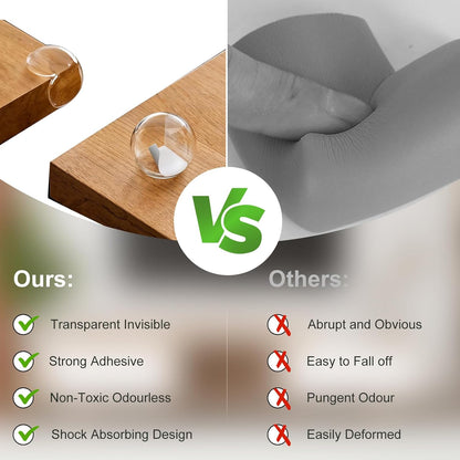 Round transparent corner pads, transparent protective covers for sharp furniture edges and corners