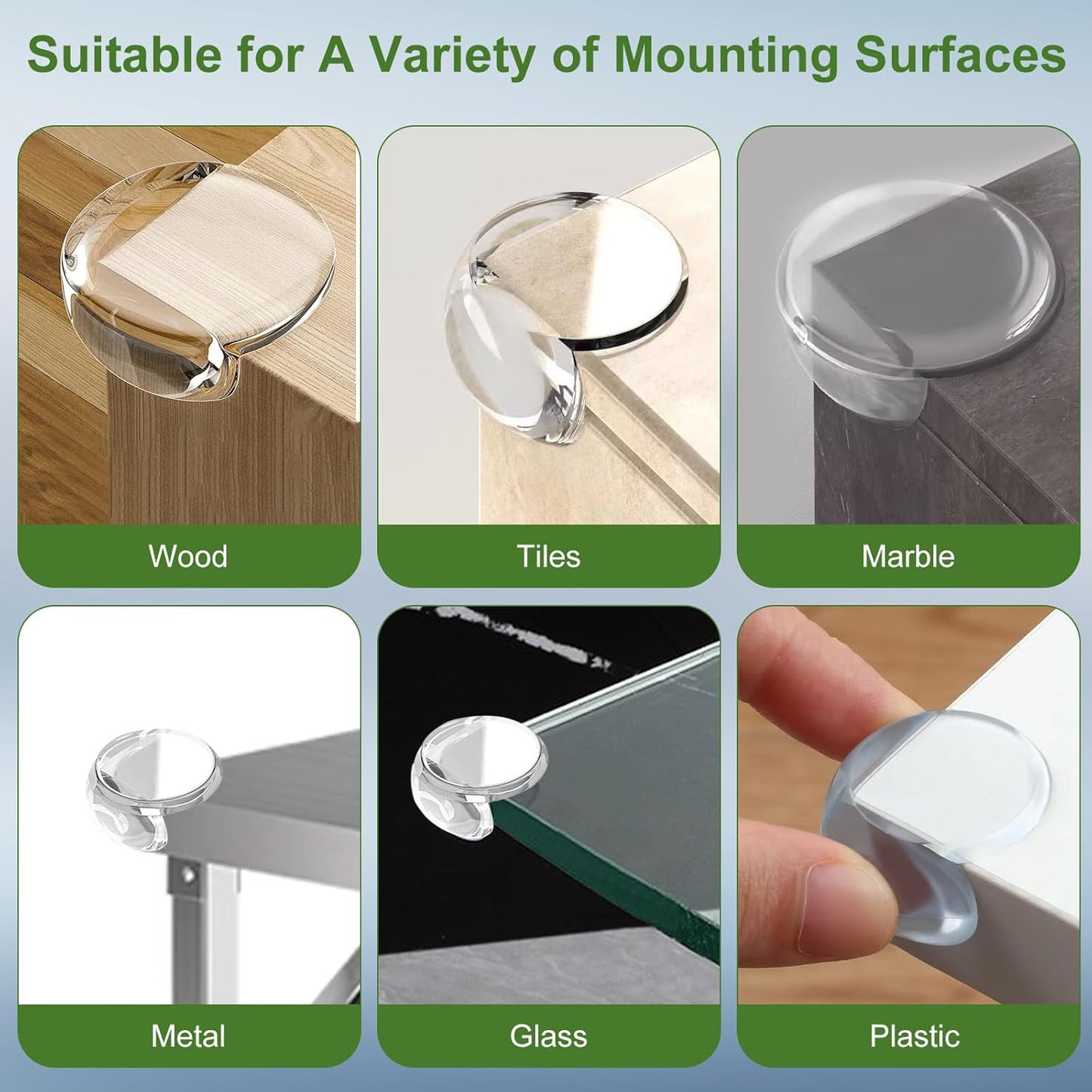 Round transparent corner pads, transparent protective covers for sharp furniture edges and corners