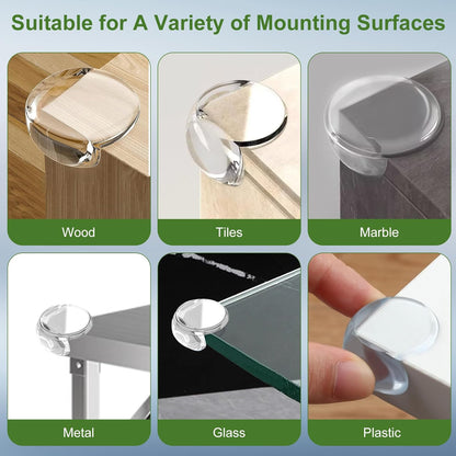 Round transparent corner pads, transparent protective covers for sharp furniture edges and corners