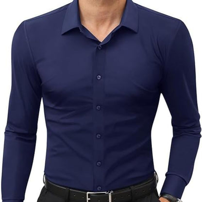 🔥Stretch Slim Fit Long Sleeve Button Down Shirts
