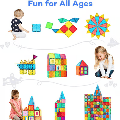 🎁🔥🧲 Children's Magnetic Building Blocks – STEM Educational Toys