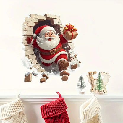 💥Cyber Monday🎁"Santa's Breaking In!" 🎅🏿🎅2D Creative Christmas Wall Stickers