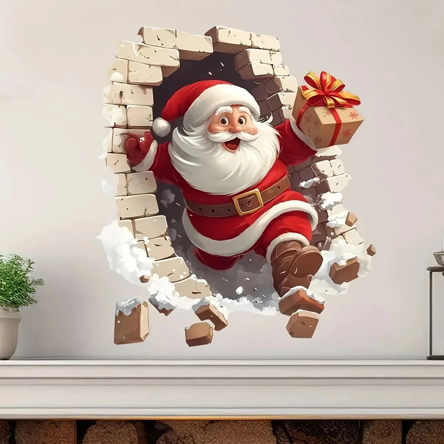 💥Cyber Monday🎁"Santa's Breaking In!" 🎅🏿🎅2D Creative Christmas Wall Stickers