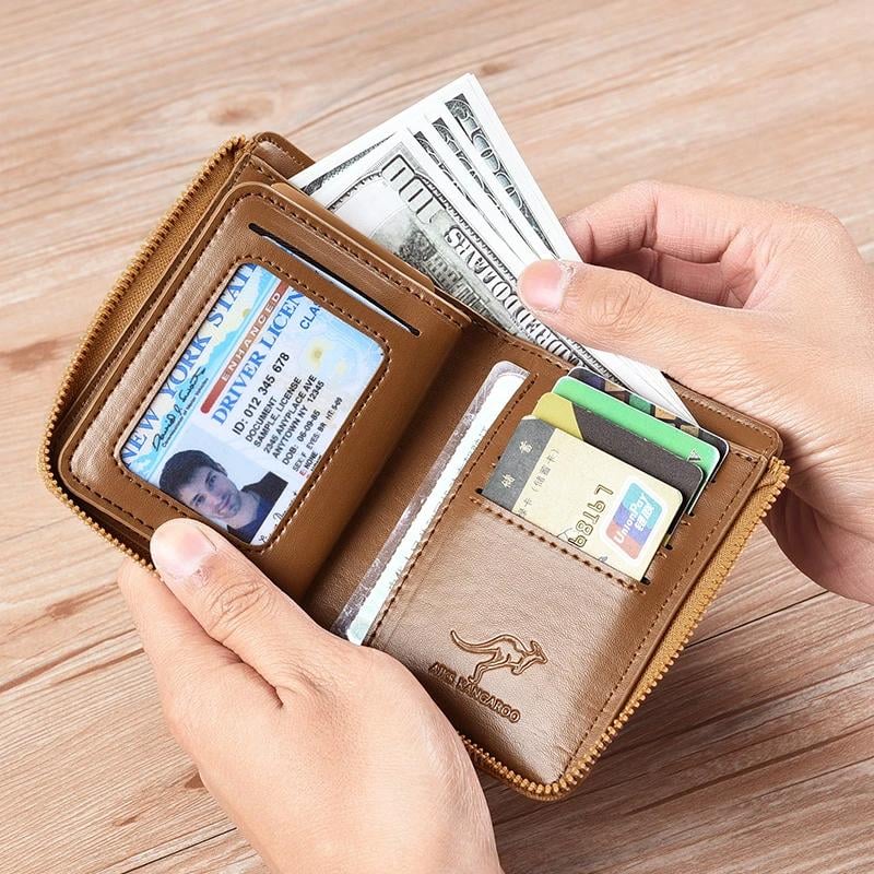 Men Wallet Zipper  Purse ( RFID PROTECTED )