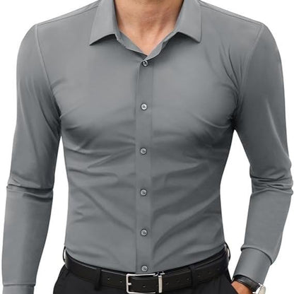 🔥Stretch Slim Fit Long Sleeve Button Down Shirts