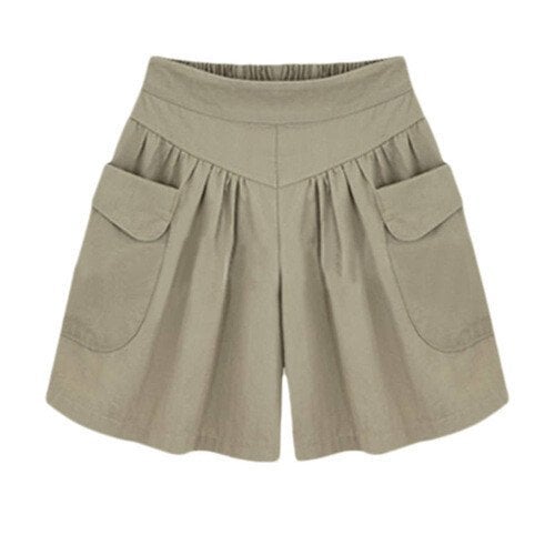 Women Beach Casual Hot Shorts with Elastic Waistband