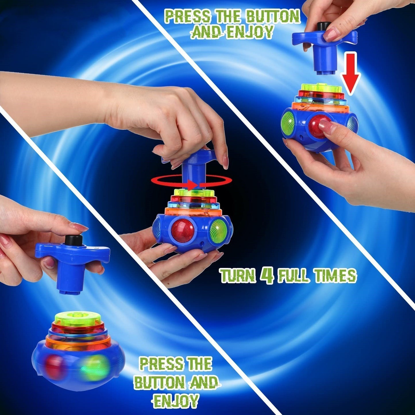 🔥BIG SALE - 45% OFF🔥 Music Flashing Spinners Toy With Launcher