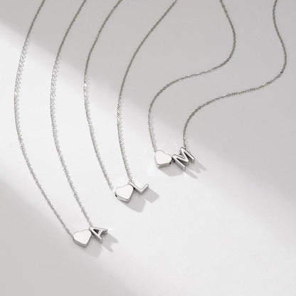 📿Tiny Initial Necklaces Golden Heart Letter A-Z